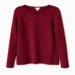 J.Crew Women's Burgundy Wool Blend Sweater Cozy Knit Fall Winter  Size Medium